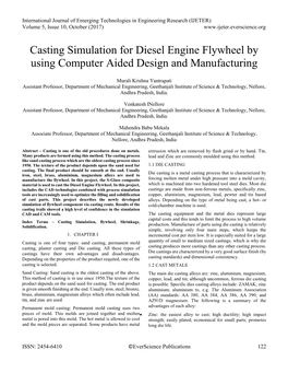 Casting Simulation for Diesel Engine Flywheel by Using Computer Aided Design and Manufacturing