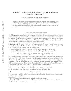 Torsors and Ternary Moufang Loops Arising in Projective Geometry