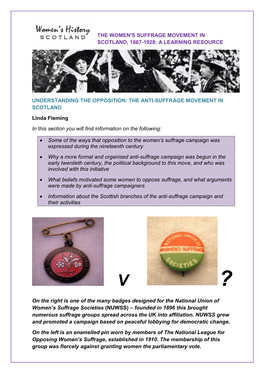 WHS Suffrage Scotland – Understanding the Opposition