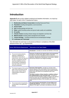 Strategic Environmental Assessment of the Revocation of The