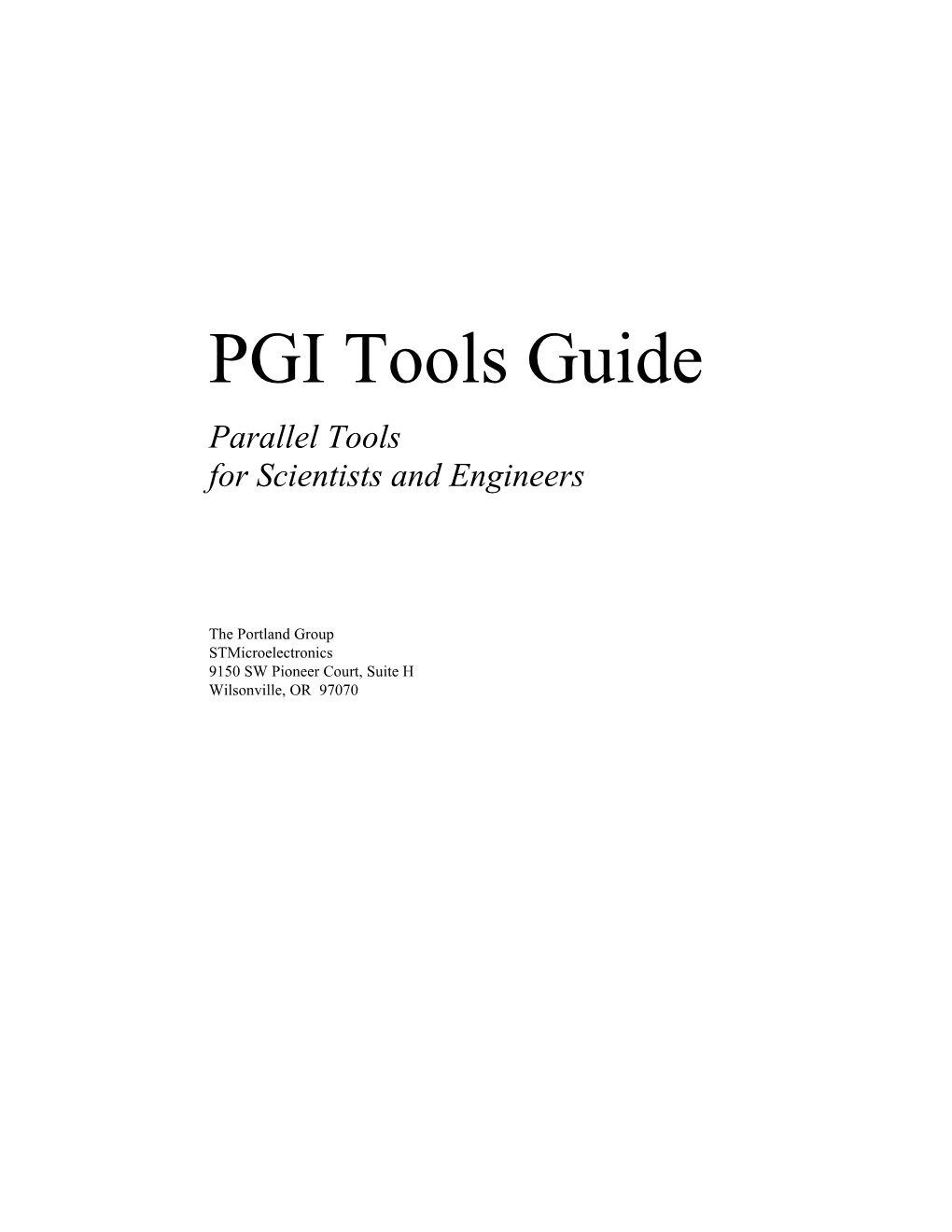 Portland Group Tools Reference