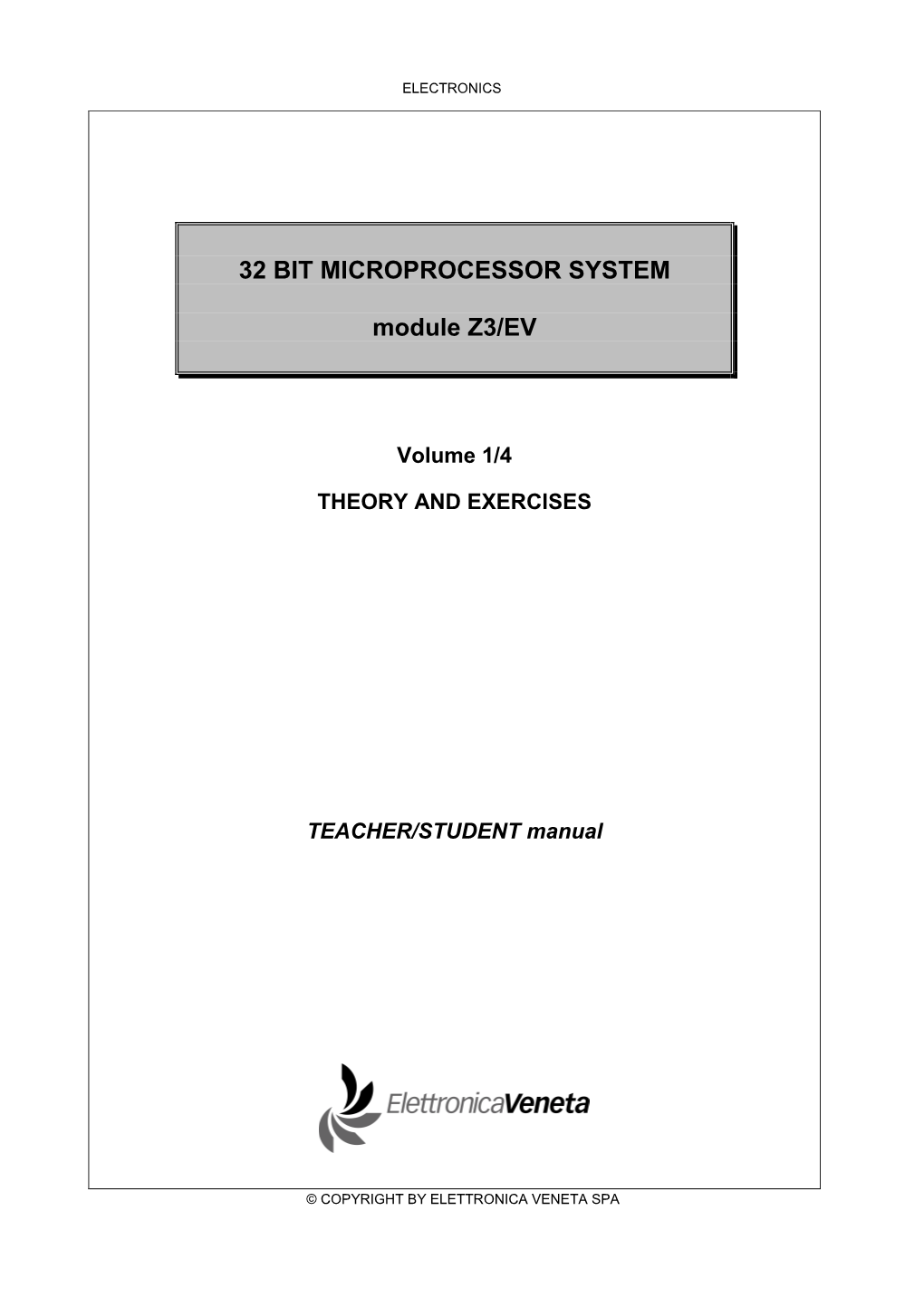 32 BIT MICROPROCESSOR SYSTEM Module Z3/EV