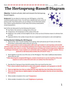 Key for the HR Diagram Lab Handout