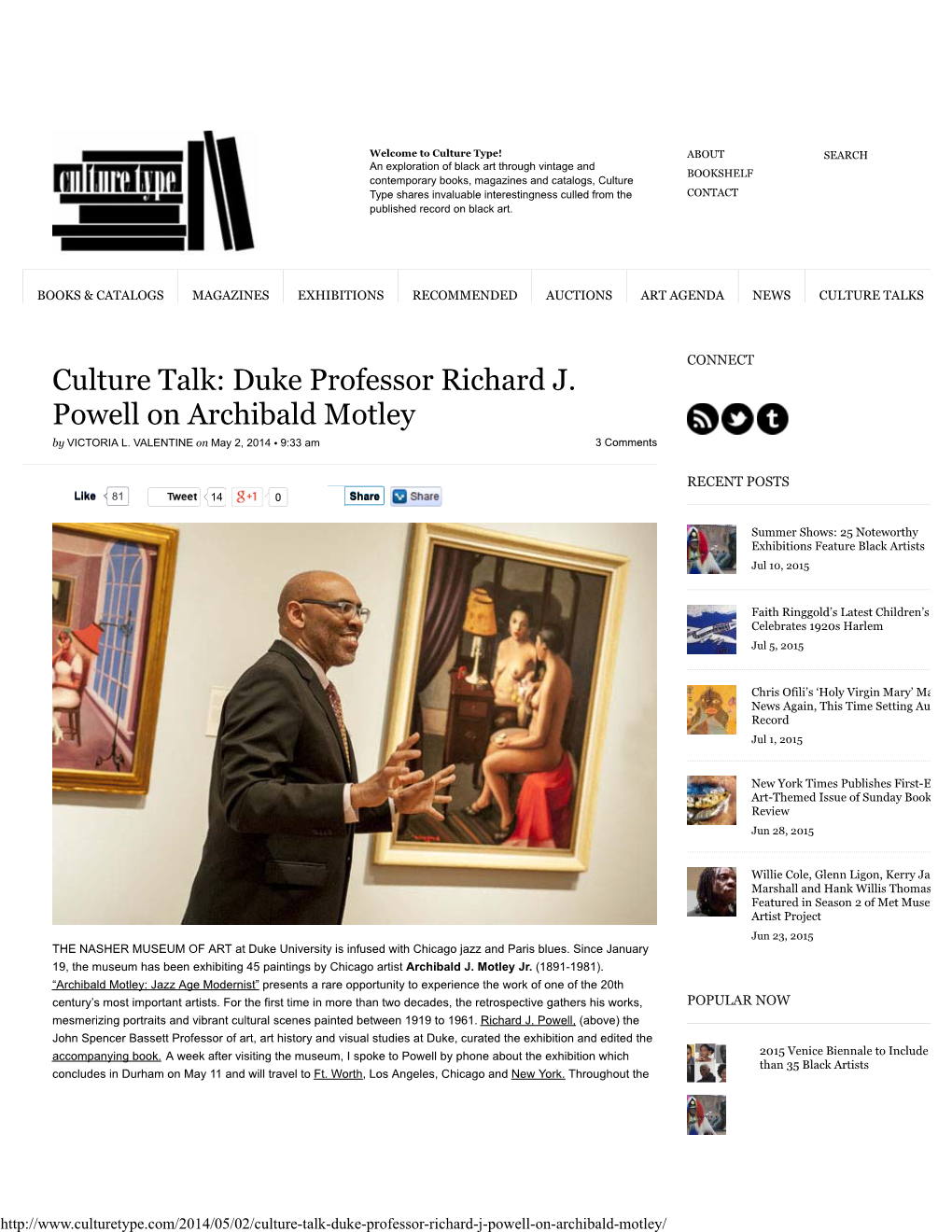 Culture Talk: Duke Professor Richard J. Powell on Archibald Motley