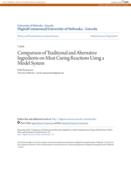 Comparison of Traditional and Alternative Ingredients on Meat