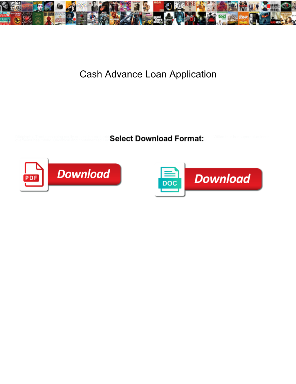 Cash Advance Loan Application