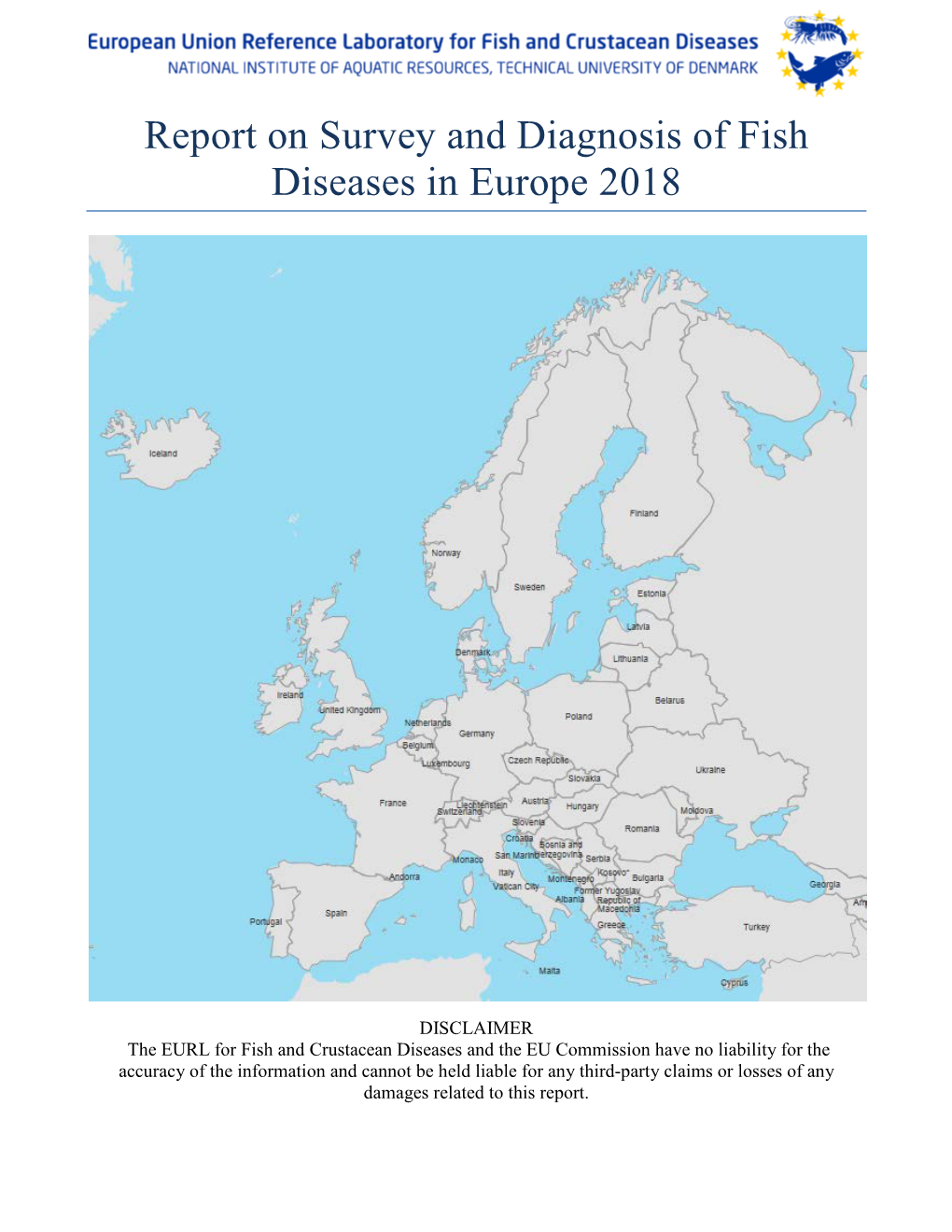Report on Survey and Diagnosis of Fish Diseases in Europe 2018