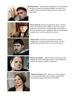 Luther Movie Character Guide