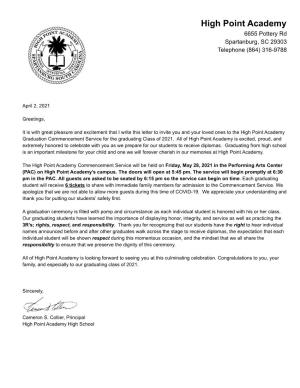 Graduation Letter 2021