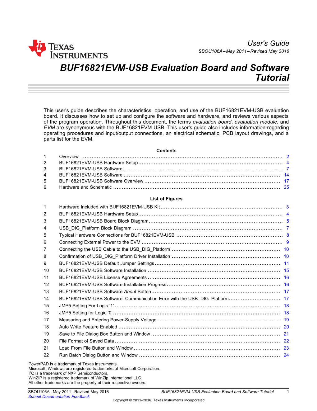BUF16821EVM-USB User Guide (Rev. A)