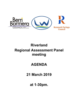 Riverland Regional Assessment Panel Meeting AGENDA 21 March