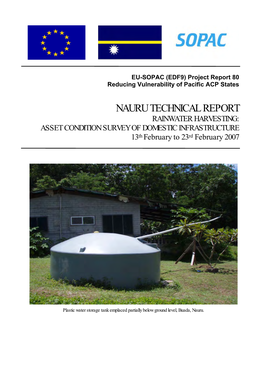 Nauru Technical Report, Rainwater Harvesting
