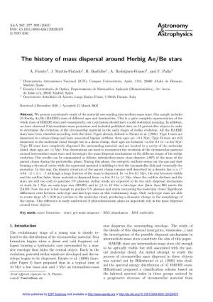 The History of Mass Dispersal Around Herbig Ae/Be Stars