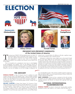Election 2016 Section Frontline | Fall 2016 E-1 Election