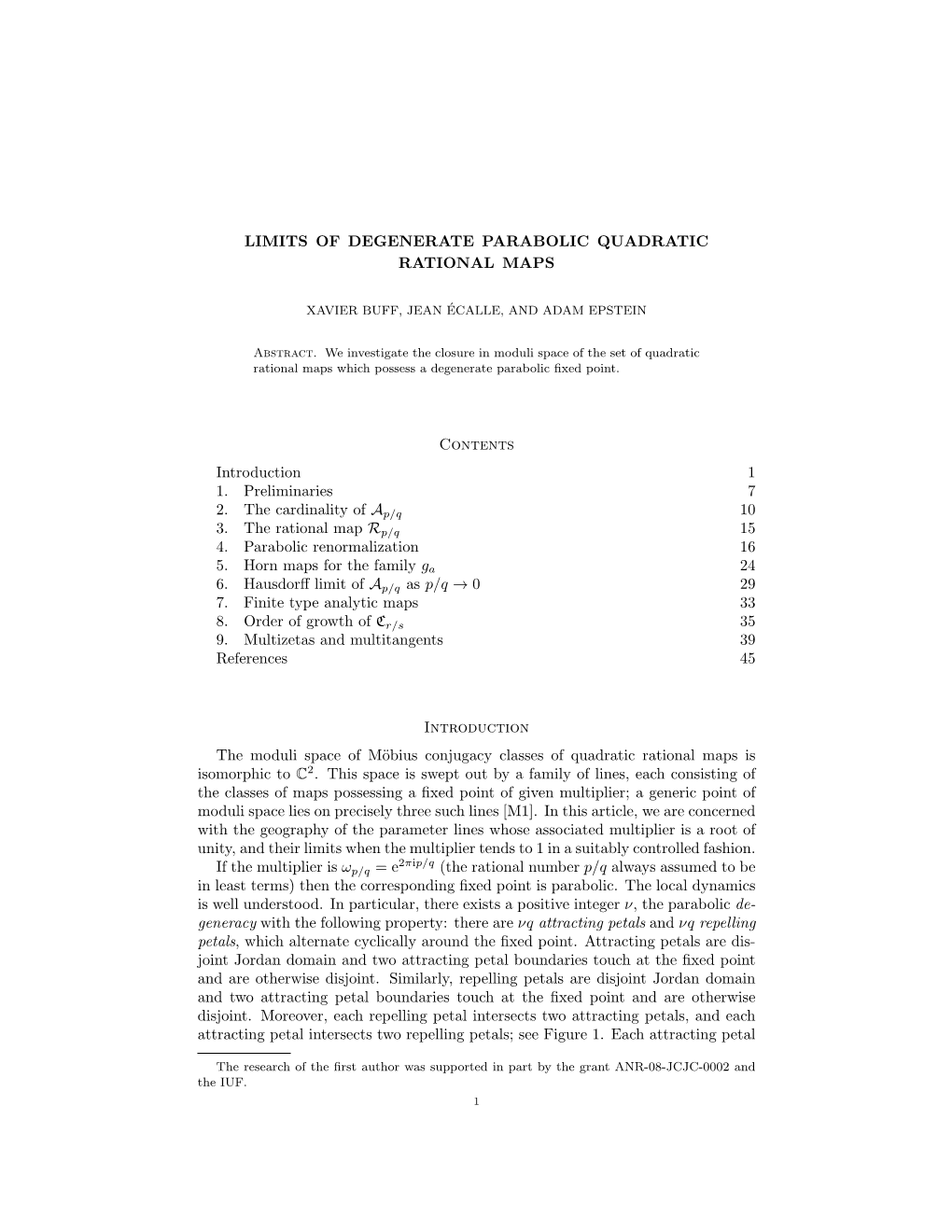 Limits of Degenerate Parabolic Quadratic Rational Maps