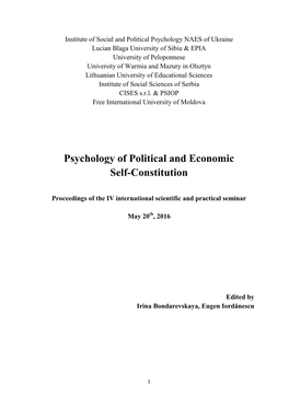Psychology of Political and Economic Self-Constitution