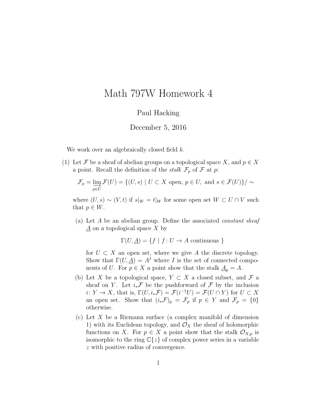 Math 797W Homework 4