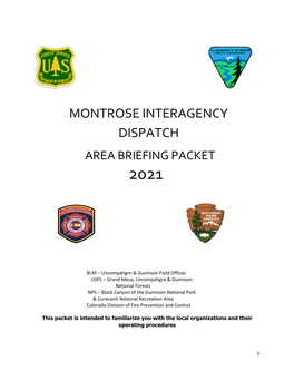 Montrose Interagency Dispatch Area Briefing Packet 2021
