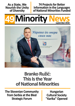 Branko Ružić: This Is the Year of National Minorities