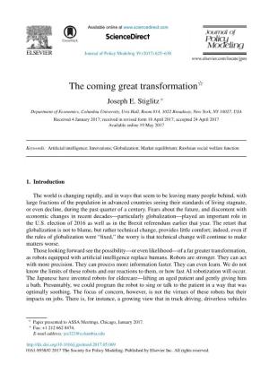The Coming Great Transformation