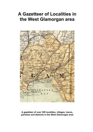 Gazetteer of Localities in the West Glamorgan Area