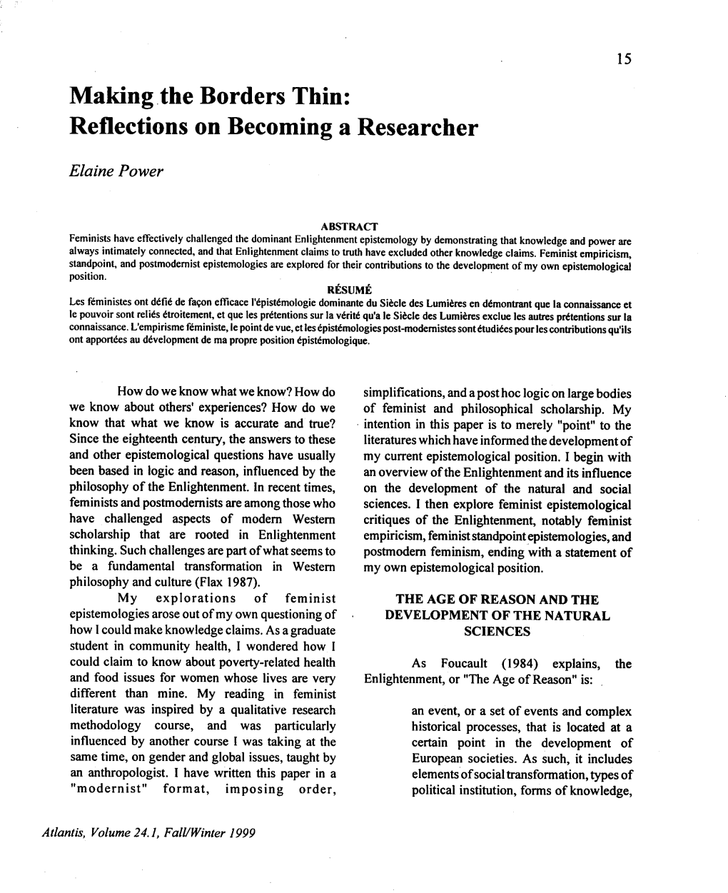 Reflections on Becoming a Researcher