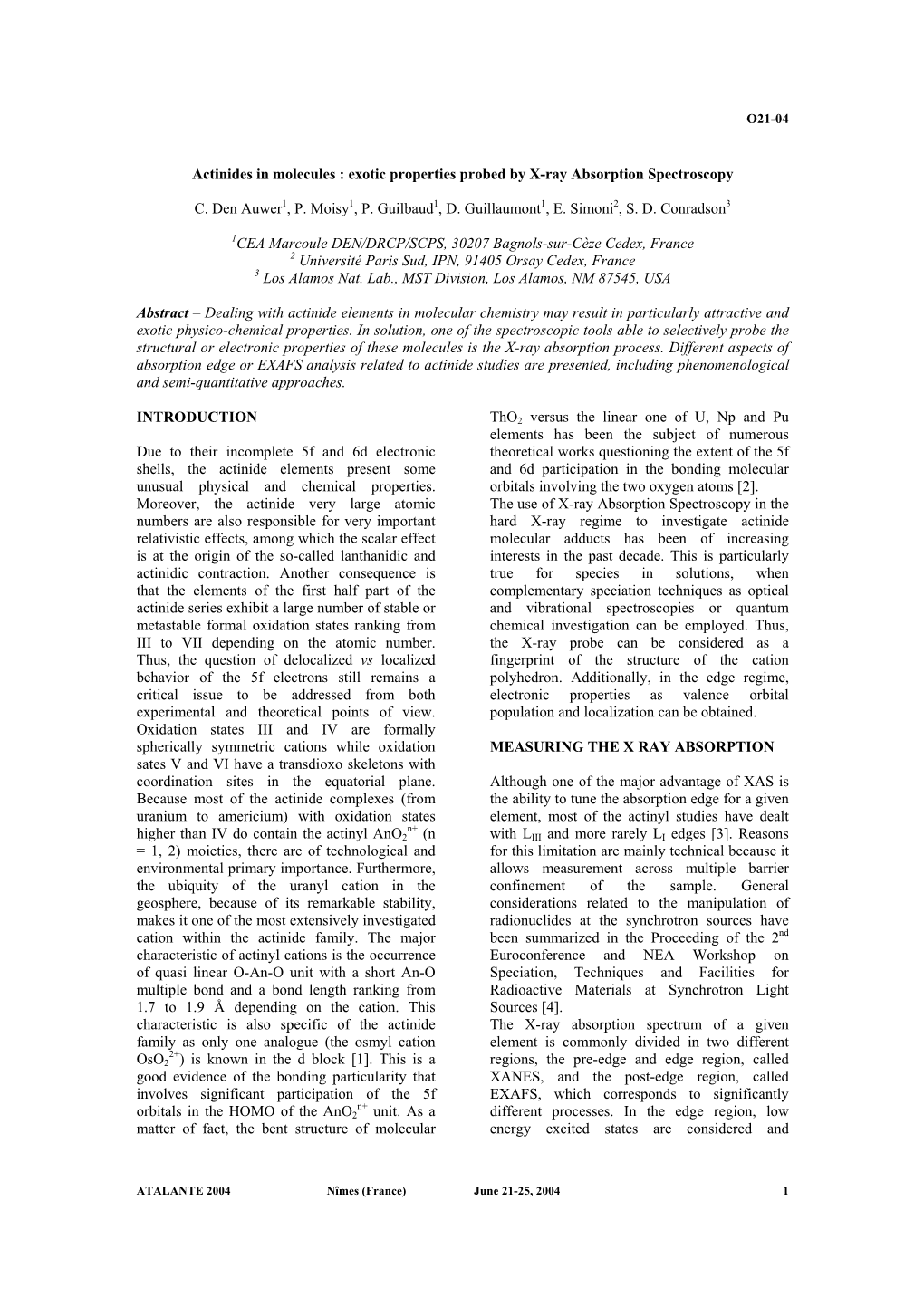 Actinides in Molecules : Exotic Properties Probed by X-Ray Absorption Spectroscopy