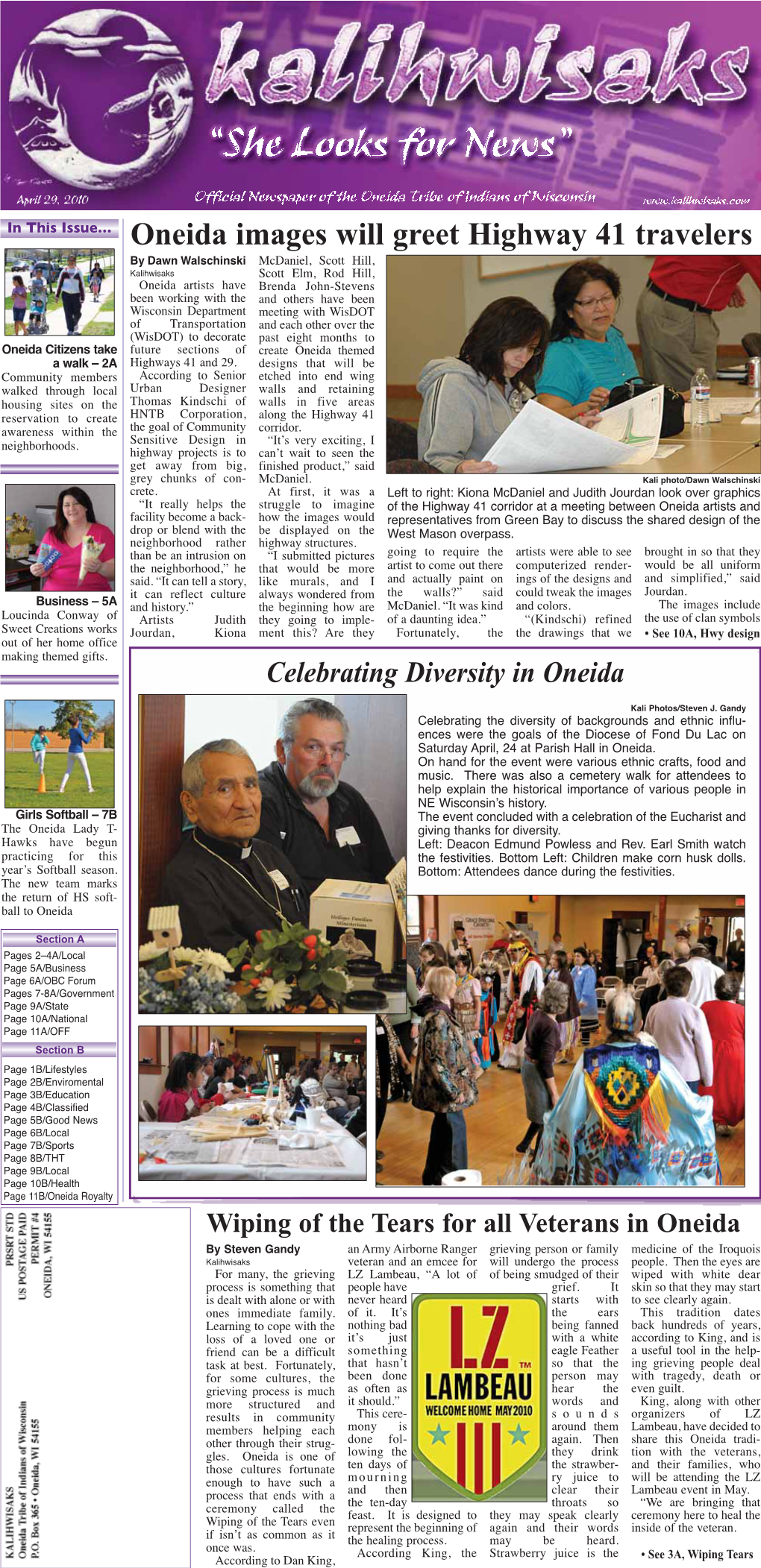 In This Issue… Oneida Images Will Greet Highway
