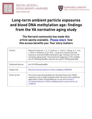 Long-Term Ambient Particle Exposures and Blood DNA Methylation Age: Findings from the VA Normative Aging Study