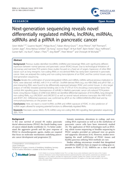Next-Generation Sequencing Reveals Novel Differentially Regulated