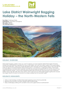 Lake District Wainwright Bagging Holiday – the North-Western Fells