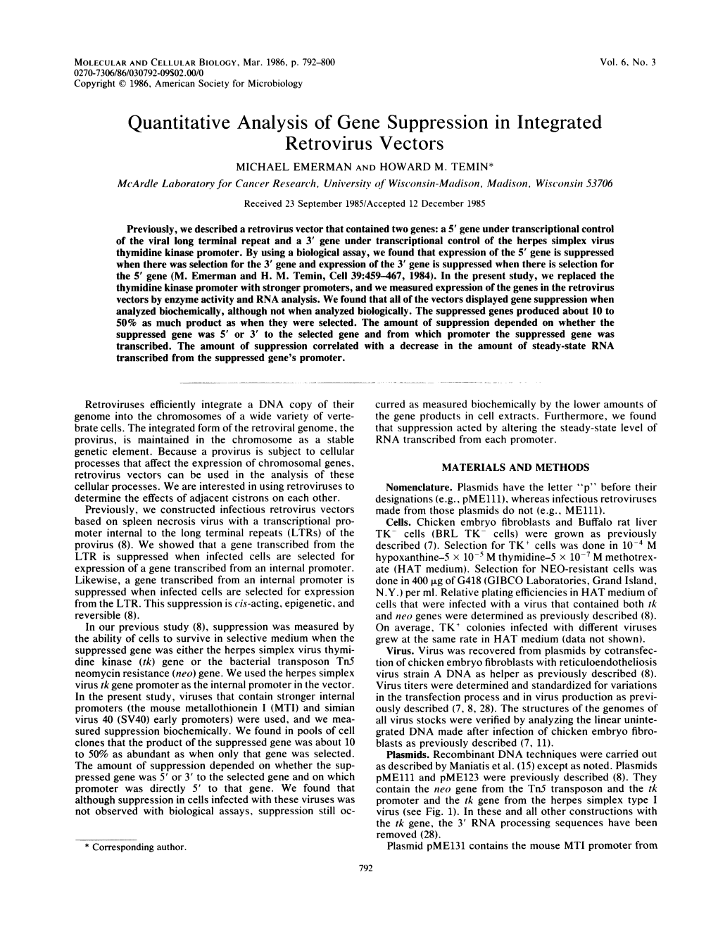Quantitative Analysis of Gene Suppression in Integrated Retrovirus Vectors