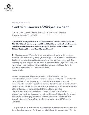 Centralmuseerna + Wikipedia = Sant