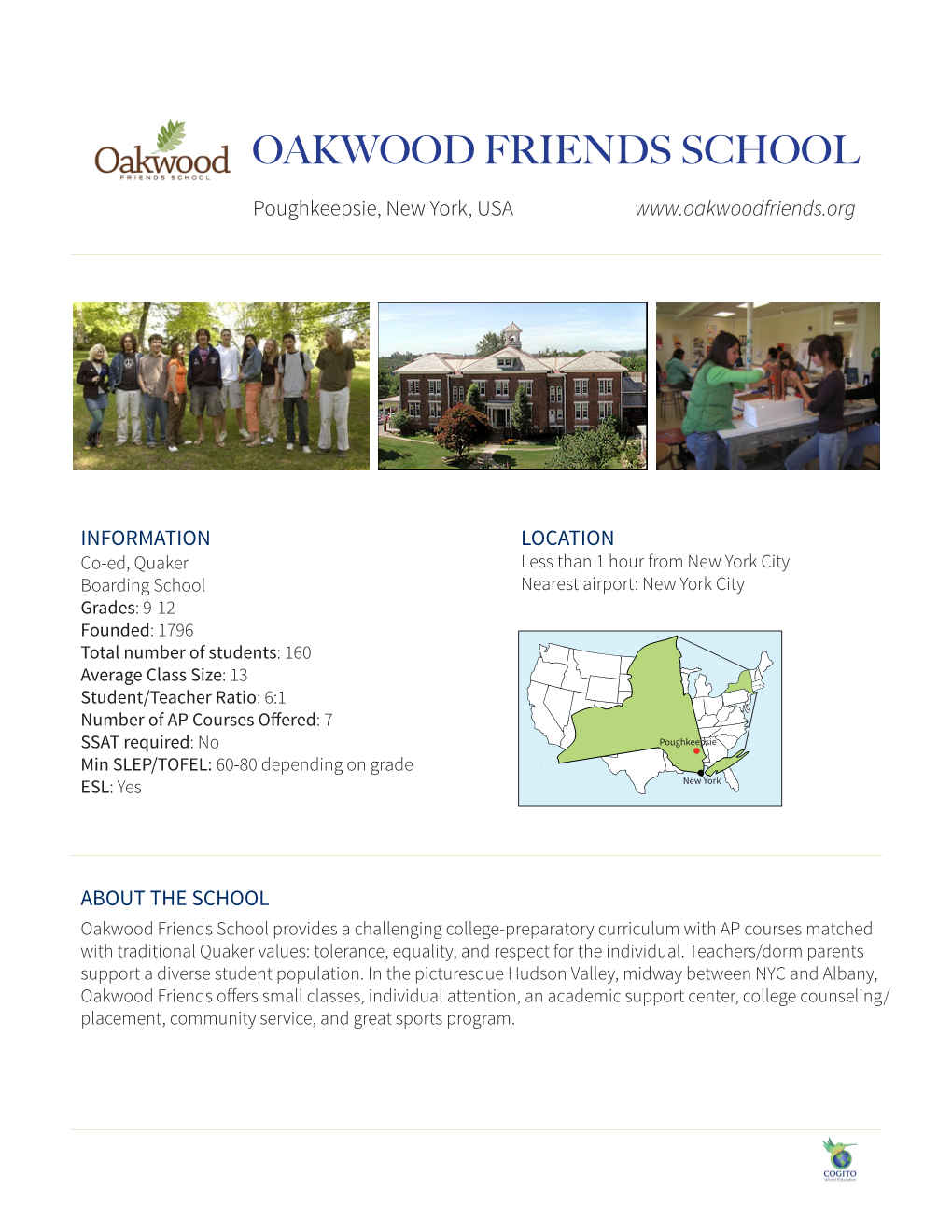 OAKWOOD FRIENDS SCHOOL Poughkeepsie, New York, USA
