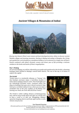 Ancient Villages and Mountains of Anhui