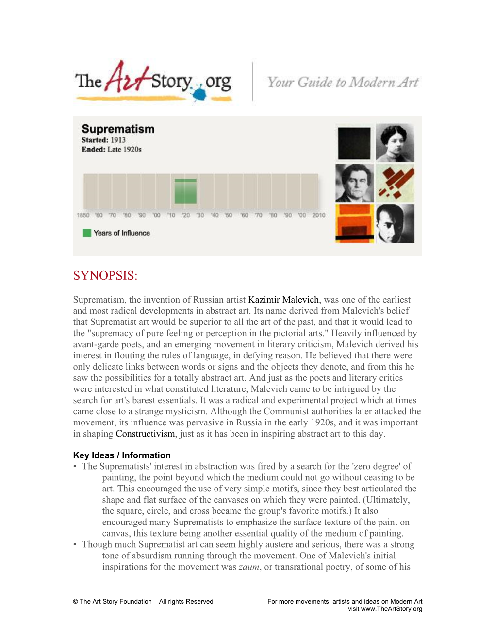 Suprematism, the Invention of Russian Artist Kazimir Malevich, Was One of the Earliest and Most Radical Developments in Abstract Art