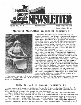 Margaret Macarthur in Concert February 8 Silly Wizard to Appear