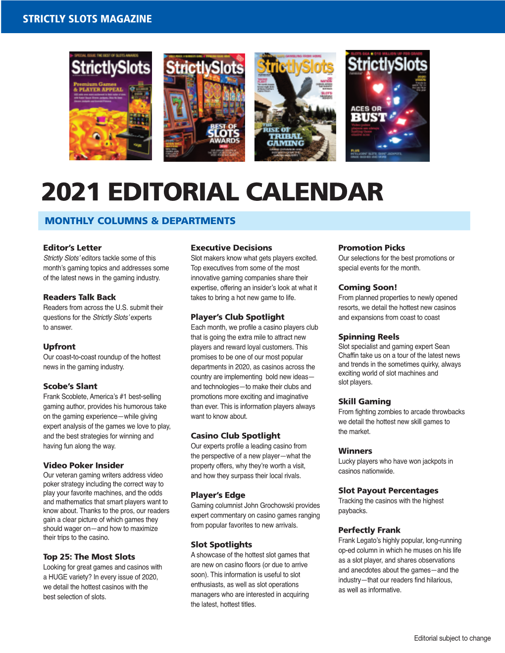 Editorial Calendar