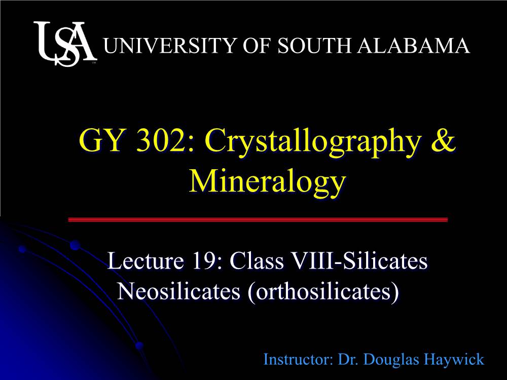 Crystallography & Mineralogy
