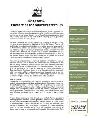 Chapter 8: Climate of the Southeastern US