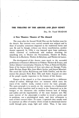 The Theatre of the Absurd and Jean Genet