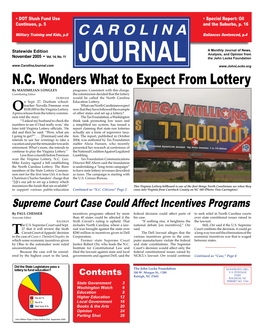 N.C. Wonders What to Expect from Lottery by MAXIMILIAN LONGLEY Programs