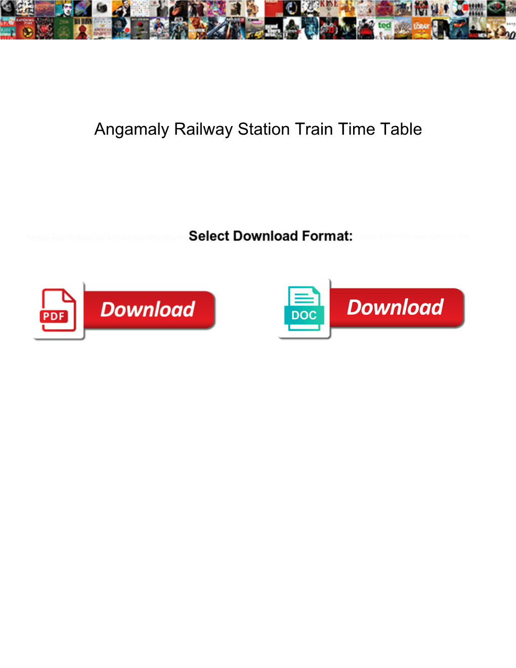 Angamaly Railway Station Train Time Table