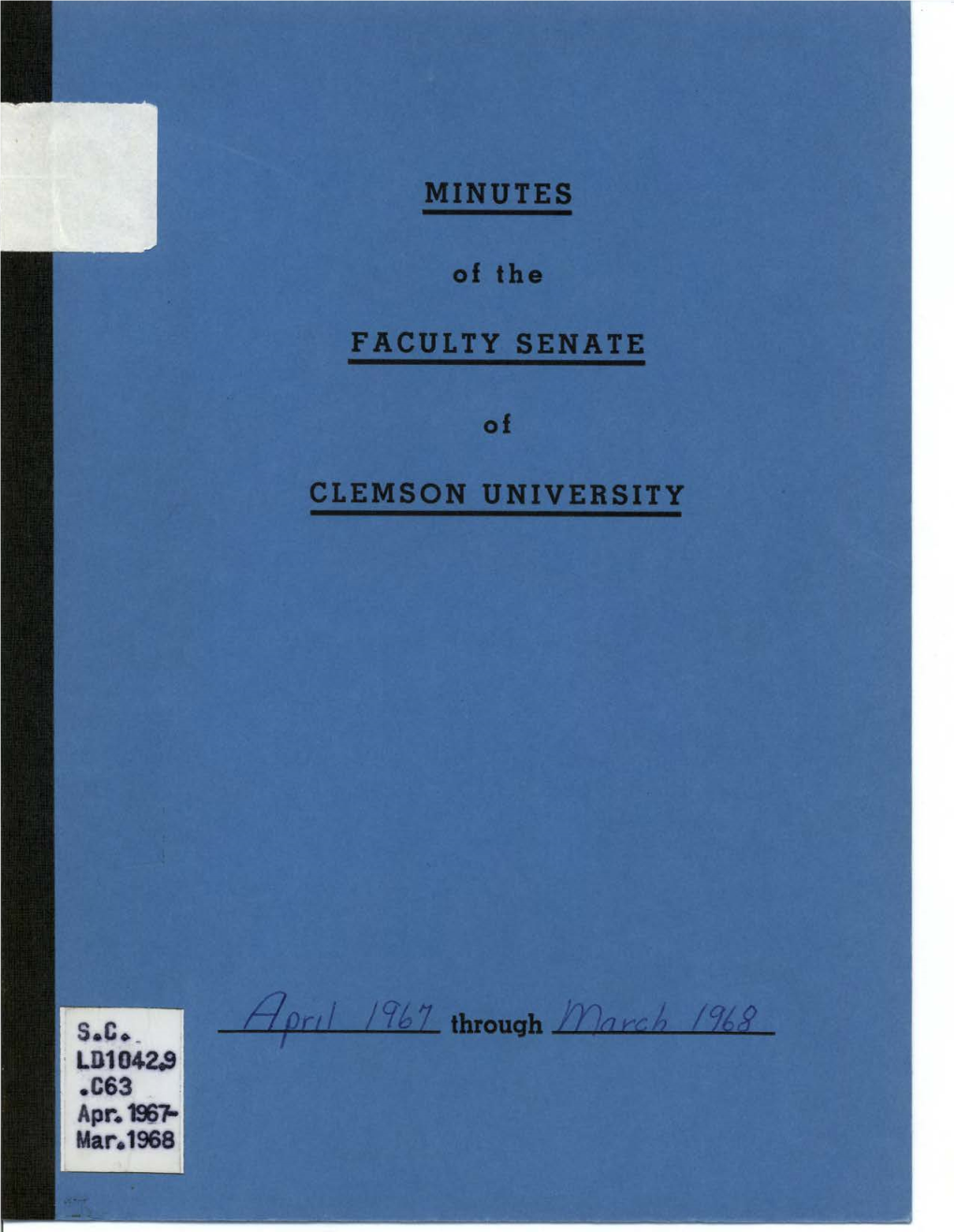 Faculty Senate Minutes, April 1967