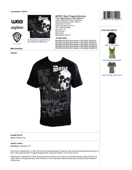 Merchandise ARTIST: Bone Thugs-N-Harmony
