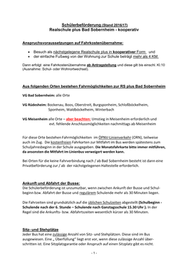 (Stand 2016/17) Realschule Plus Bad Sobernheim - Kooperativ