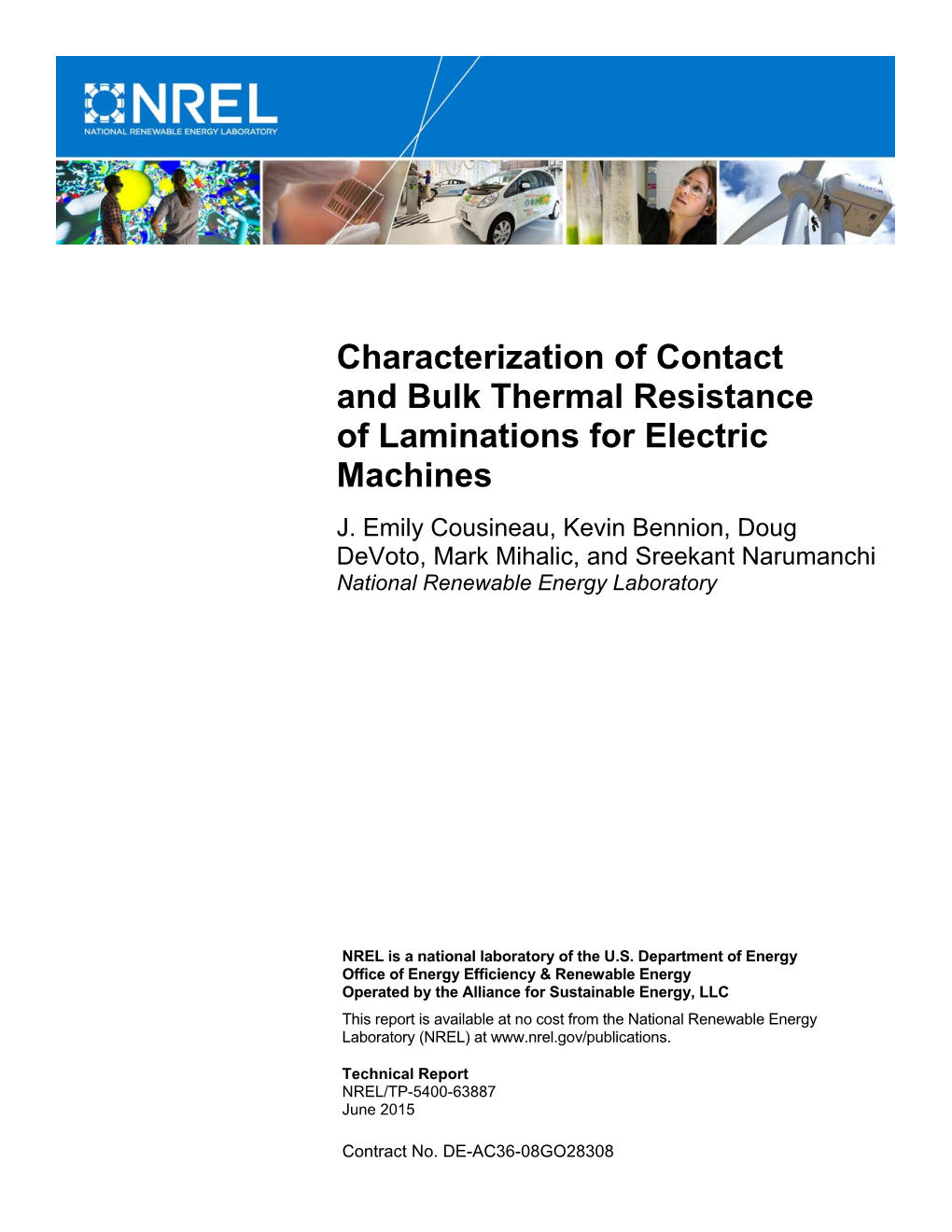 Characterization of Contact and Bulk Thermal Resistance of Laminations for Electric Machines J