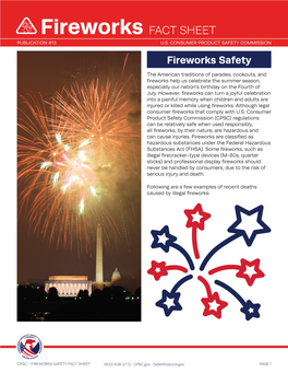 Fireworks FACT SHEET PUBLICATION #13 U.S