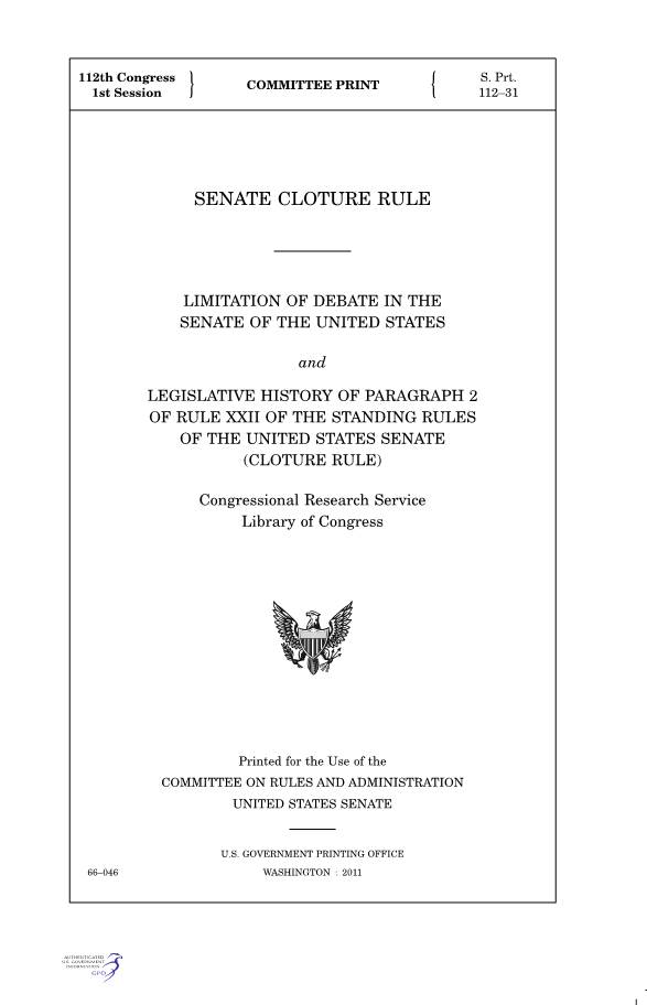 Senate Cloture Rule