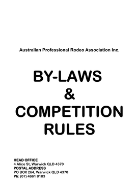 By-Laws & Competition Rules